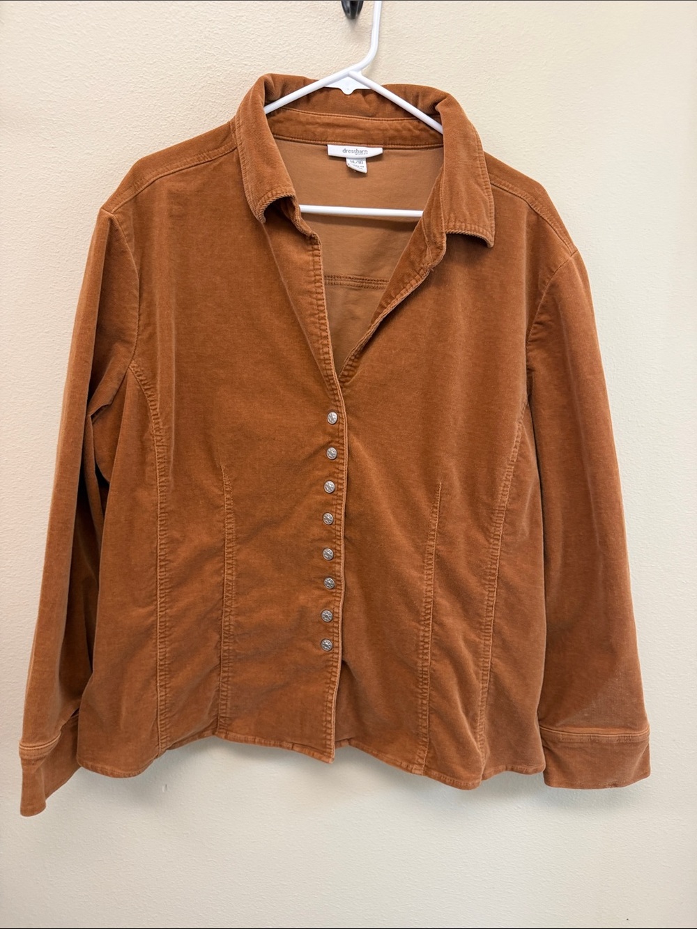 Dress Barn Rust Corduroy Button-Front Shirt